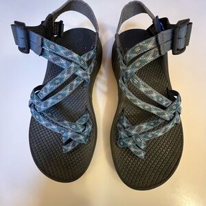 Chaco Blue Patterned Webbing Sport Sandals